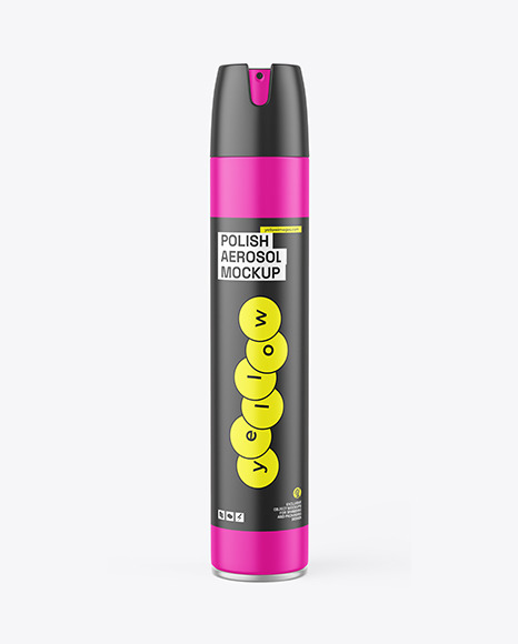 Matte Polish Aerosol Bottle Mockup