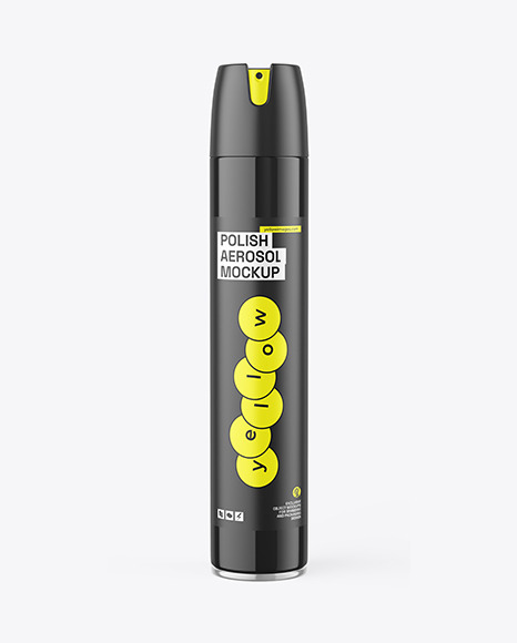 Glossy Polish Aerosol Bottle Mockup