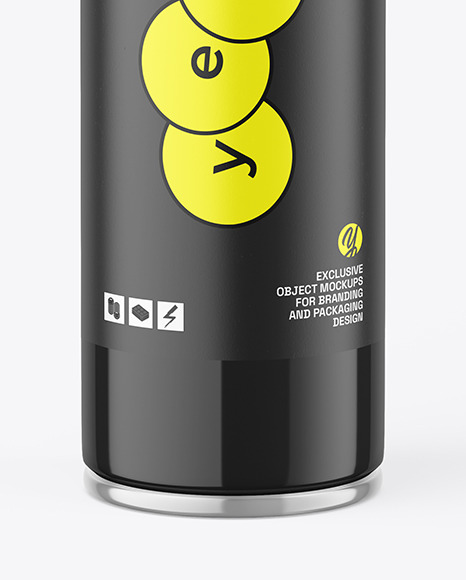 Glossy Polish Aerosol Bottle Mockup