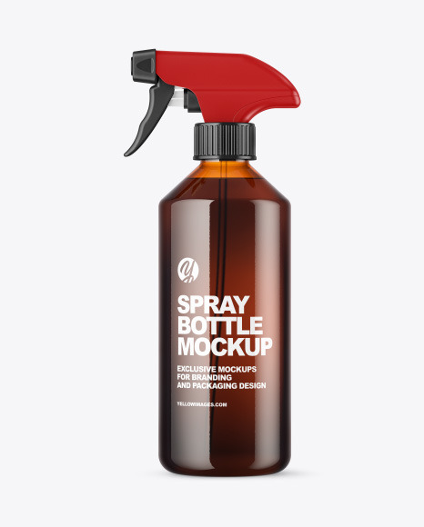 Amber PET Spray Bottle Mockup