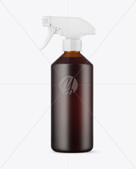 Frosted Amber PET Spray Bottle Mockup