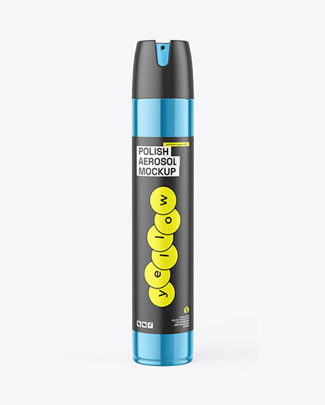 Glossy Metallic Polish Aerosol Bottle Mockup