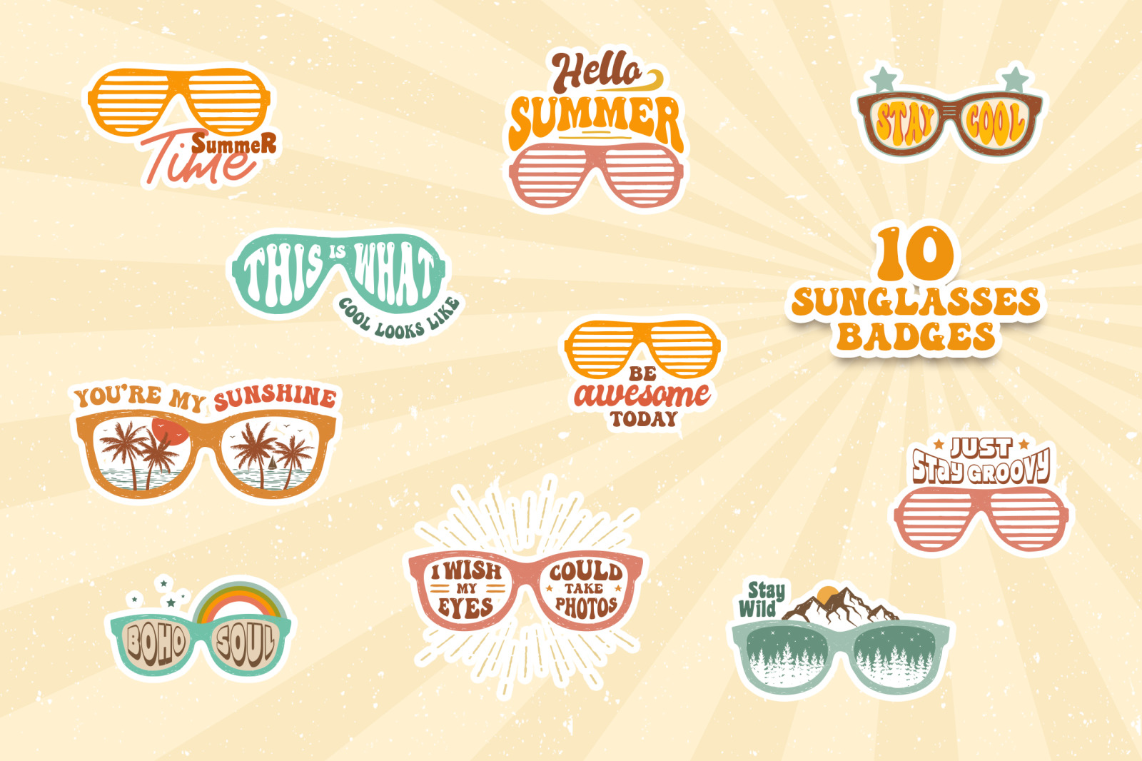 Taste Of Summer. 60 Groovy Logos