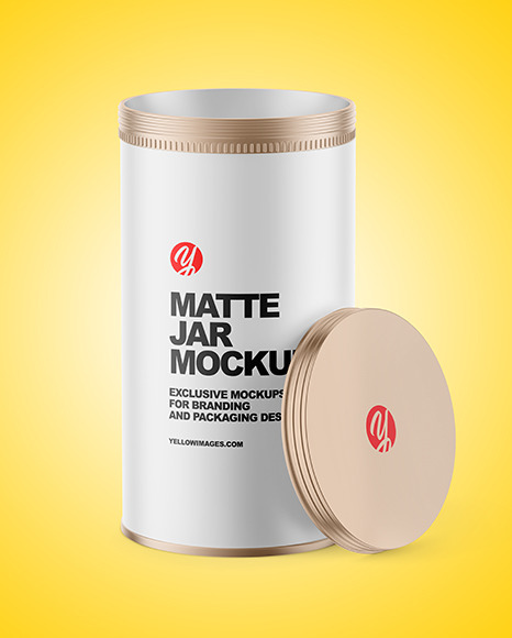 Metallic Jar with Matte Label Mockup