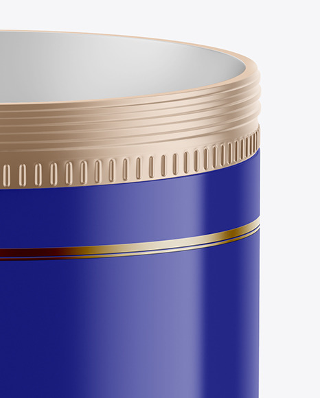 Metallic Jar with Glossy Label Mockup