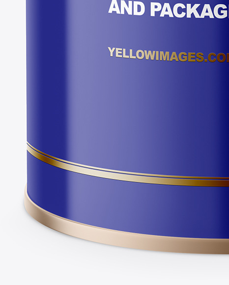 Metallic Jar with Glossy Label Mockup