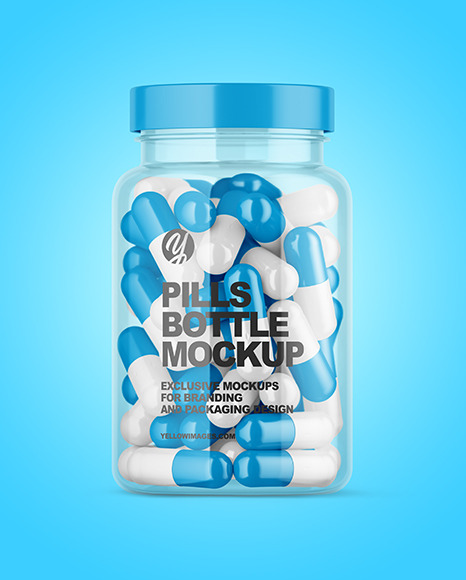 Clear Pills Bottle Mockup