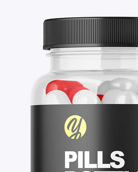 Clear Pills Bottle Mockup