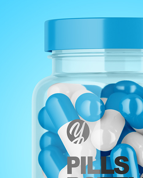 Clear Pills Bottle Mockup