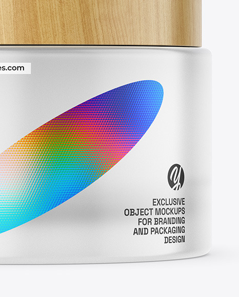 Frosted Glass Cosmetic Jar Mockup