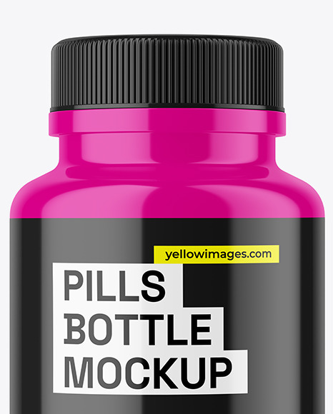 Glossy Pills Bottle Mockup