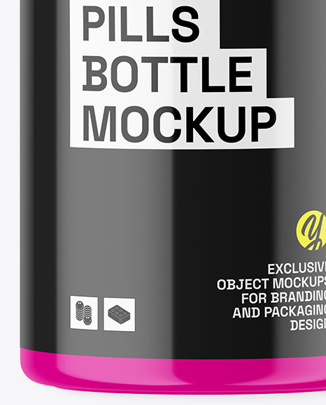 Glossy Pills Bottle Mockup