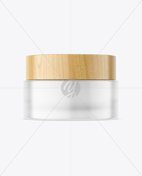 Frosted Glass Cosmetic Jar Mockup