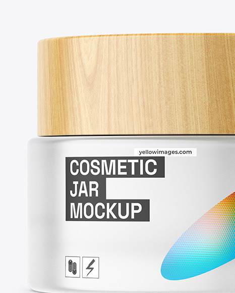 Frosted Glass Cosmetic Jar Mockup