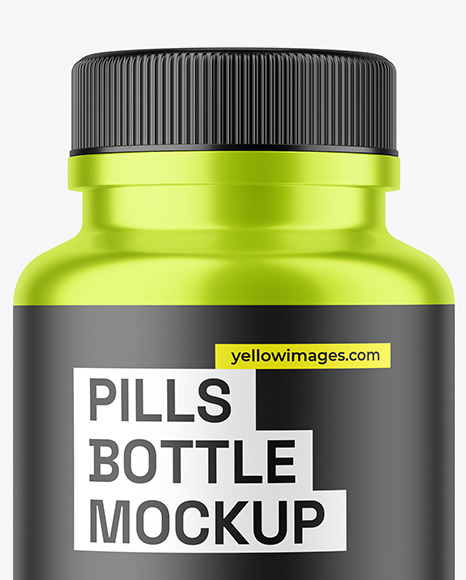 Metallic Pills Bottle Mockup