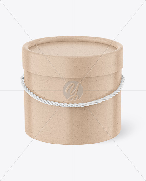 Glossy Kraft Round Gift Box Mockup