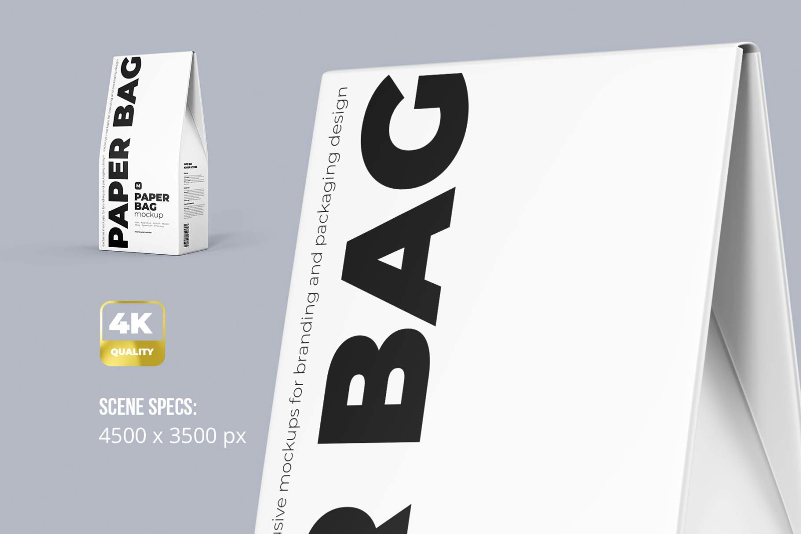 Paper Bag Mockup. Half Side-L view Paper Bag Mockup. Half Side-L view