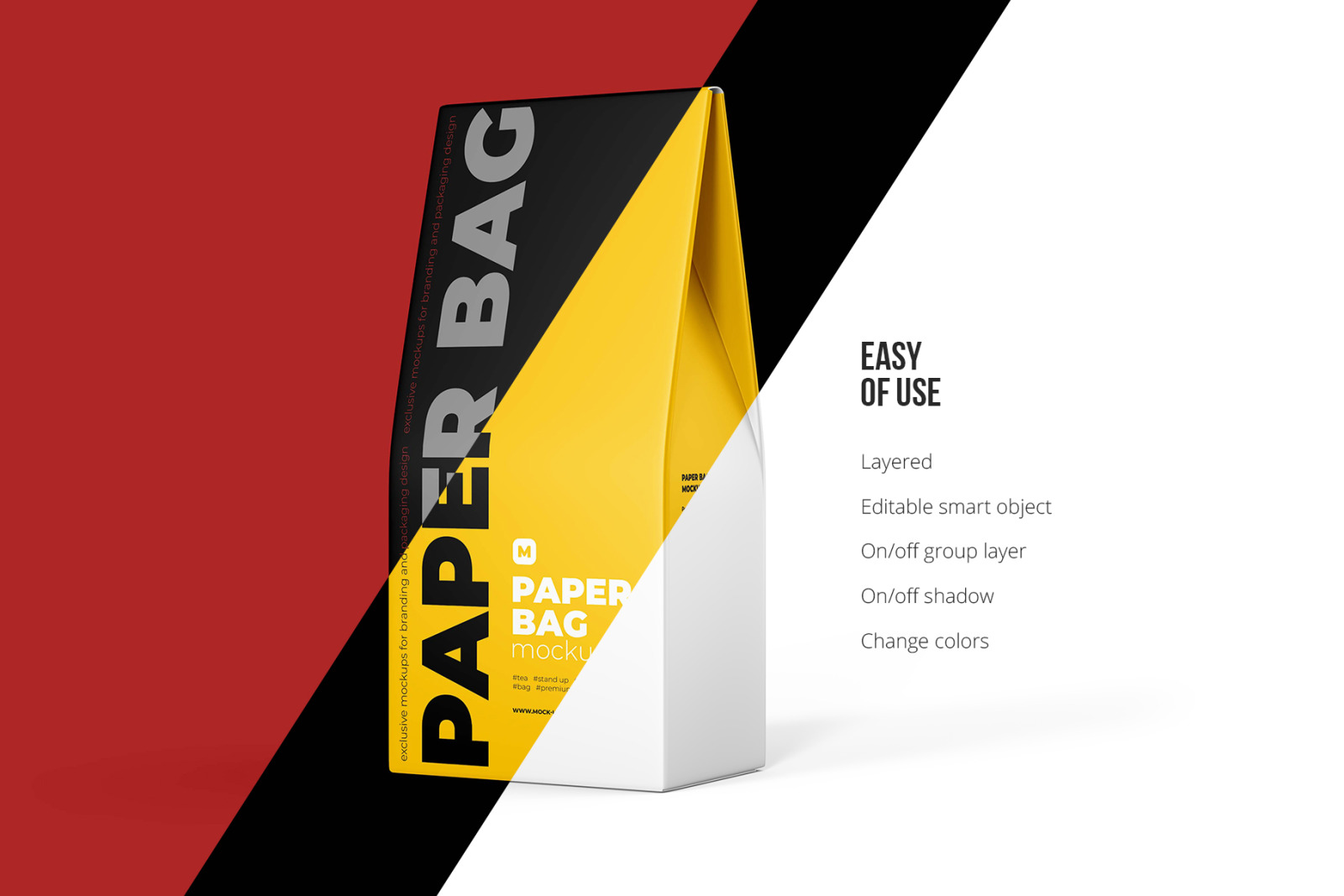 Paper Bag Mockup. Half Side-L view Paper Bag Mockup. Half Side-L view