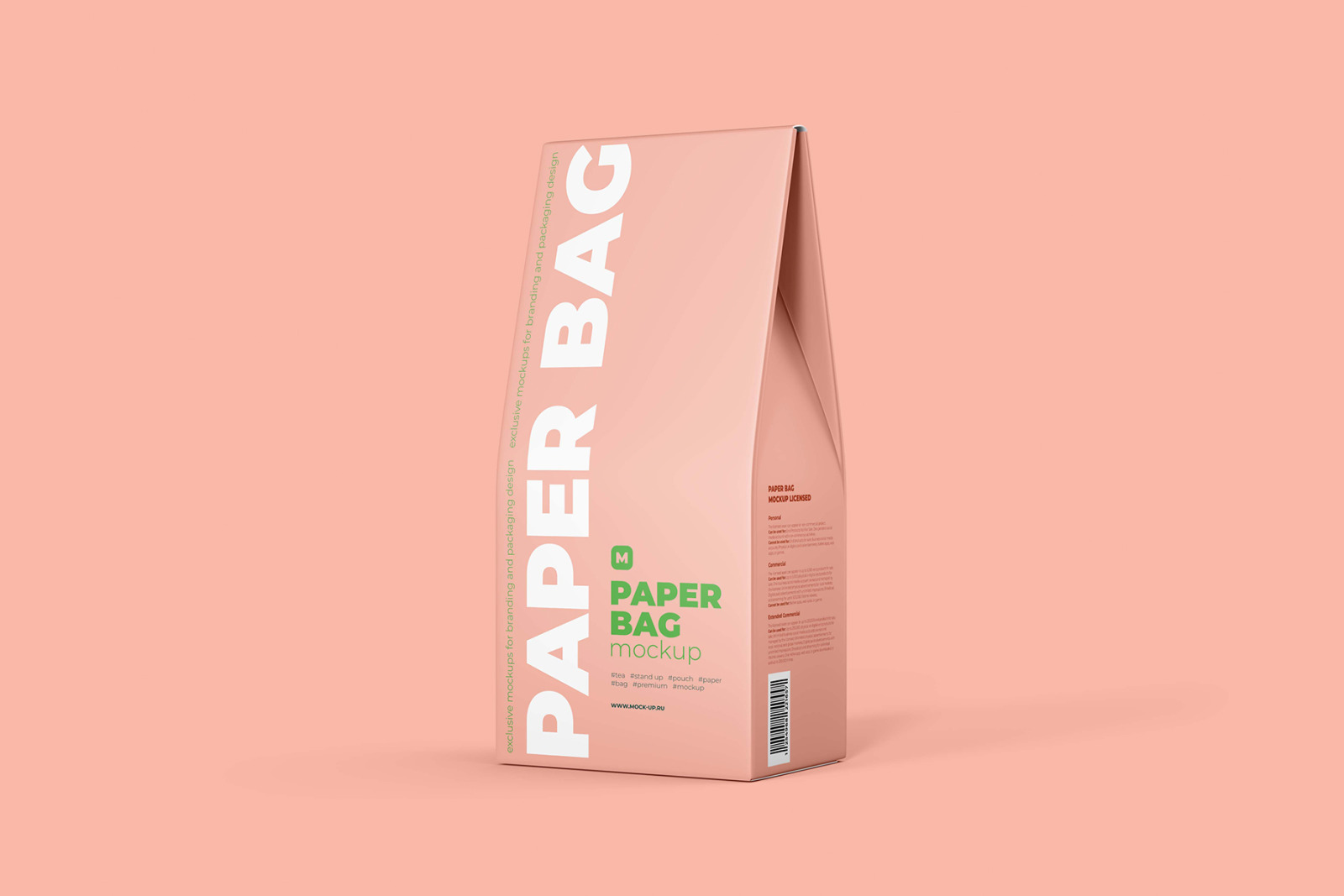 Paper Bag Mockup. Half Side-L view Paper Bag Mockup. Half Side-L view