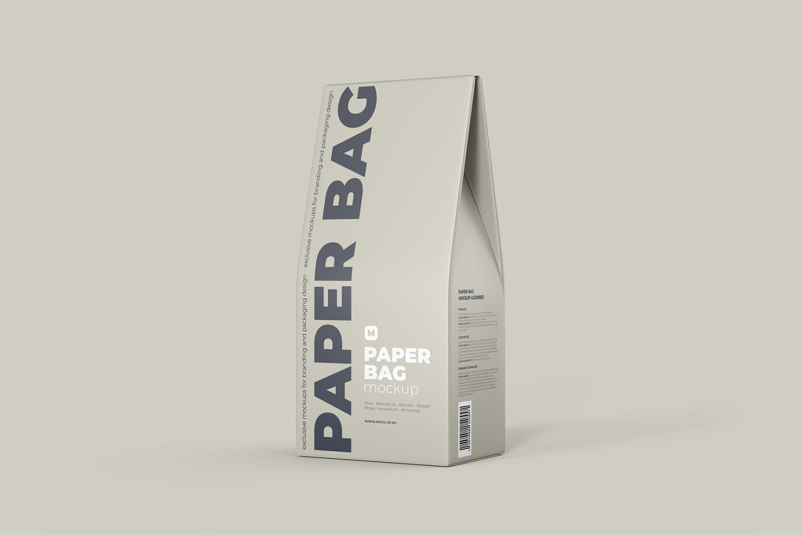 Paper Bag Mockup. Half Side-L view