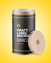 Metallic Jar with Kraft Label Mockup
