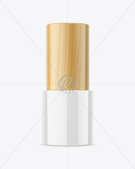 Glossy Bottle w\ Wooden Cap Mockup