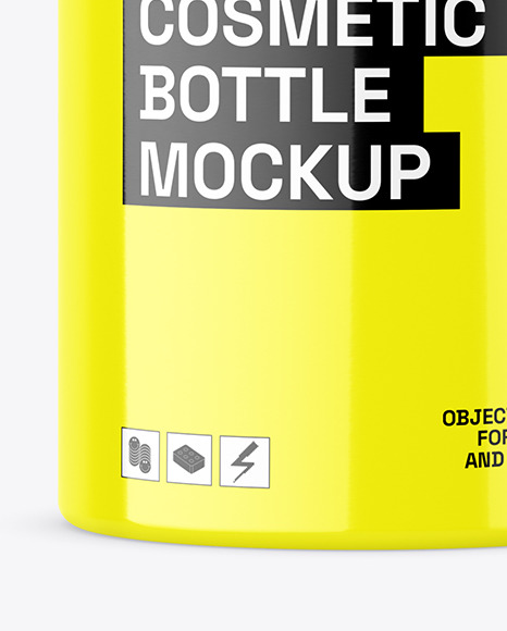 Glossy Bottle w\ Wooden Cap Mockup