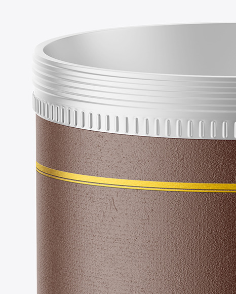 Metallic Jar with Paper Label Mockup