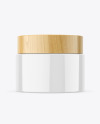 Glossy Jar w\ Wooden Cap Mockup