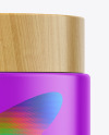 Matte Jar w\ Wooden Cap Mockup
