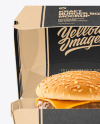 Kraft Box w/ Burger Mockup