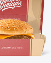 Kraft Box w/ Burger Mockup