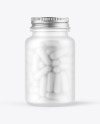 Frosted Glass Pills Bottle Mockup