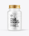 Frosted Glass Pills Bottle Mockup