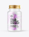 Frosted Glass Pills Bottle Mockup