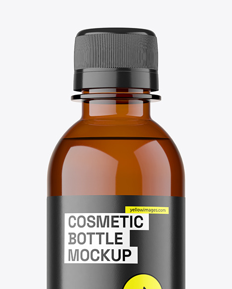 Amber Plastic Bottle Mockup