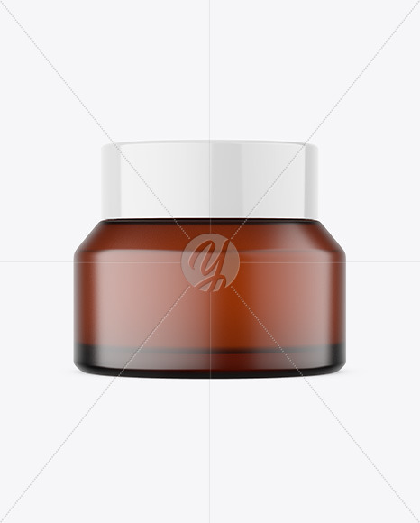 30g Amber Glass Cosmetic Jar Mockup