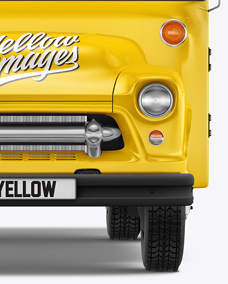 Old School Bus Mockup - Front View