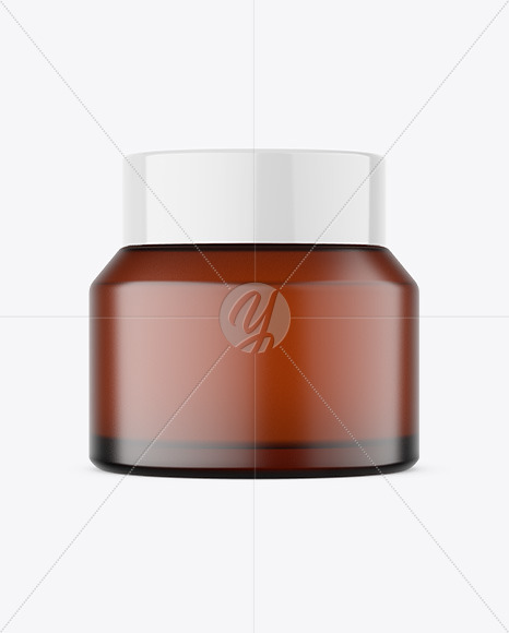 50g Amber Glass Cosmetic Jar Mockup