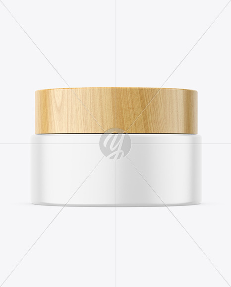 Matte Jar w\ Wooden Cap Mockup