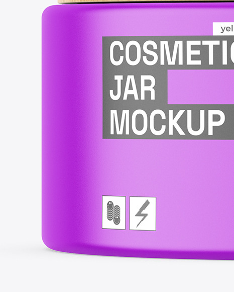 Matte Jar w\ Wooden Cap Mockup