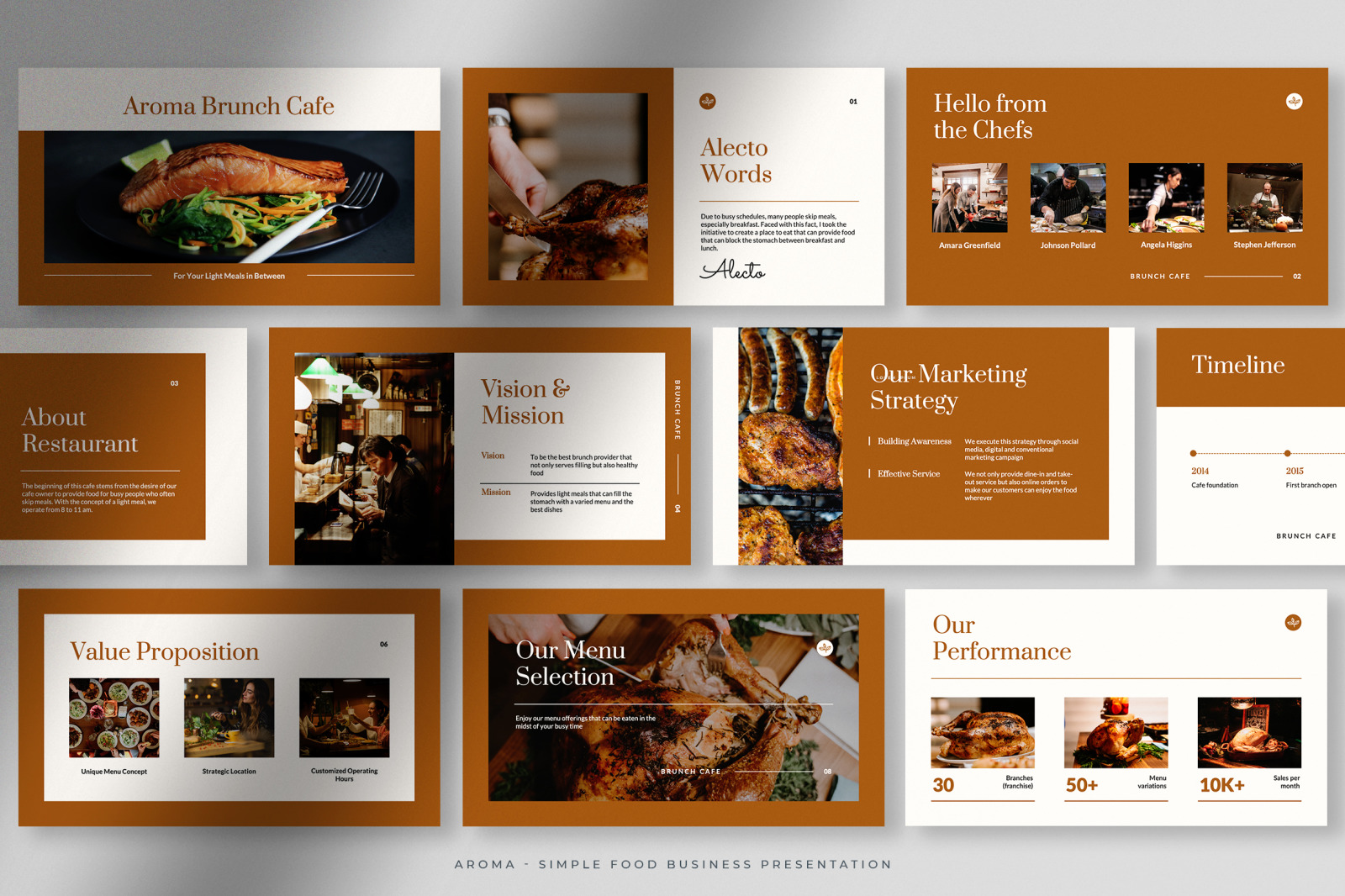 Aroma - Warm Brown Simple Food Business Presentation