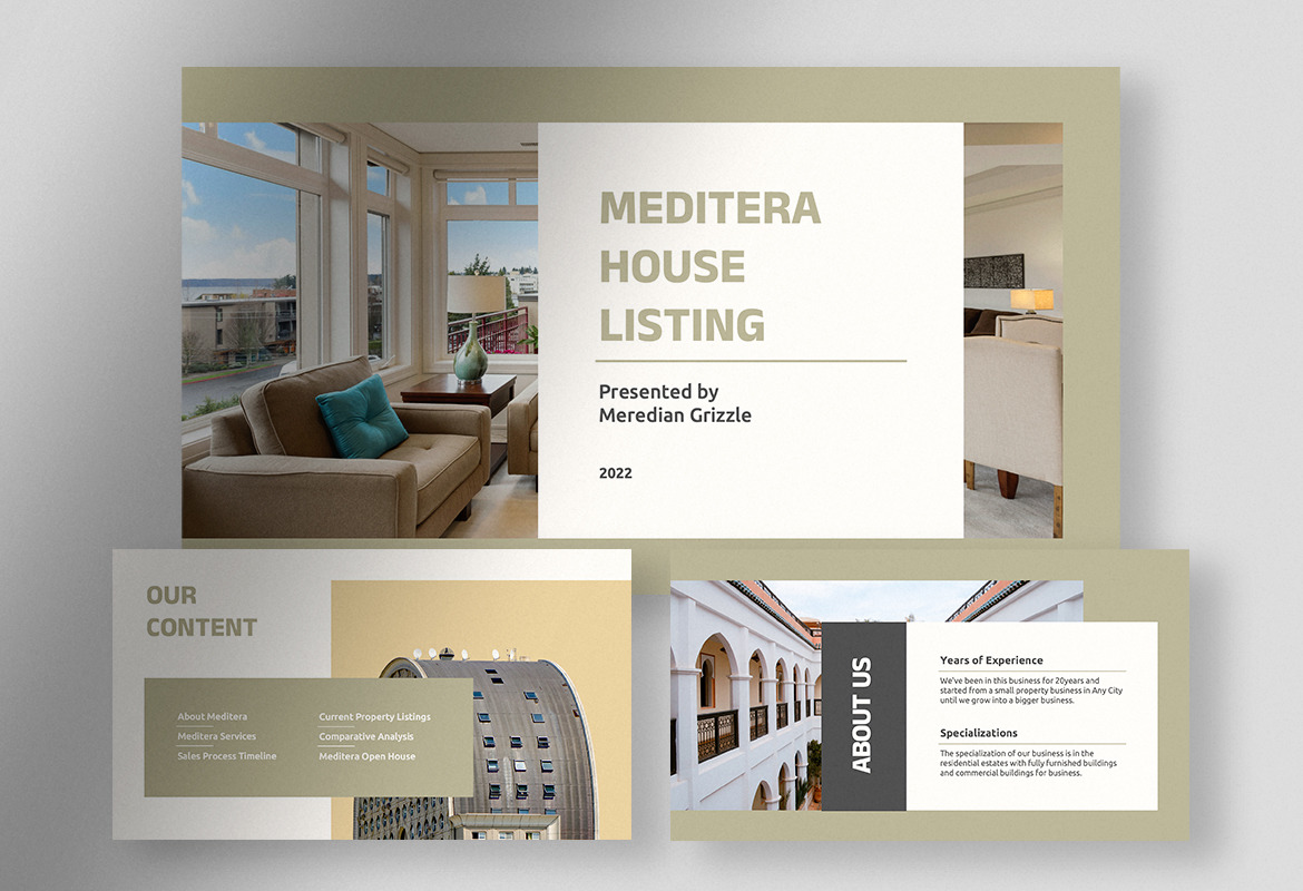 Meditera - Khaki Simple Real Estate Listing Presentation