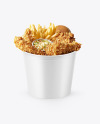 Matte Bucket w/ Chicken Tenders & French Fries Mockup