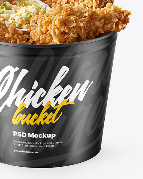 Matte Bucket w/ Chicken Tenders & French Fries Mockup