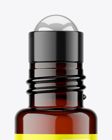 Amber Glass Roll-on Bottle Mockup