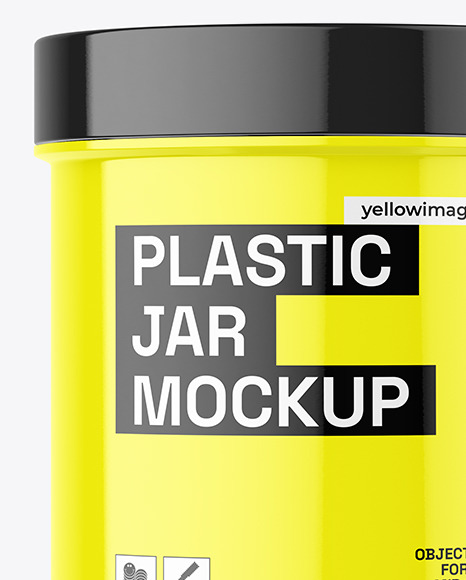 Glossy Plastic Jar Mockup