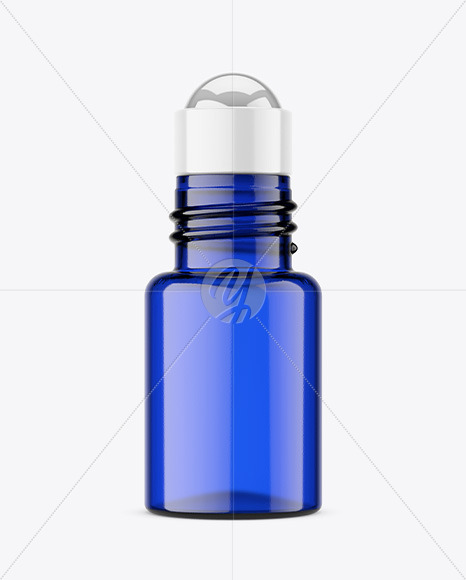 Blue Glass Roll-on Bottle Mockup Blue Glass Roll-on Bottle Mockup