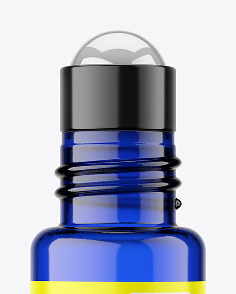 Blue Glass Roll-on Bottle Mockup Blue Glass Roll-on Bottle Mockup