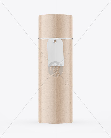 Matte Kraft Tube With Label Mockup